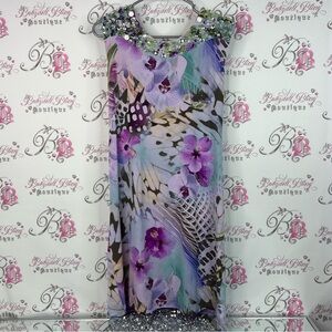 Argenti dress jewels rhinestone open back Chic Floral Dress Beaded Neckline